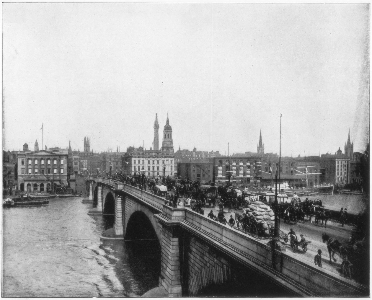 London Bridge, Londyn, koniec XIX wieku autorstwa John L. Stoddard