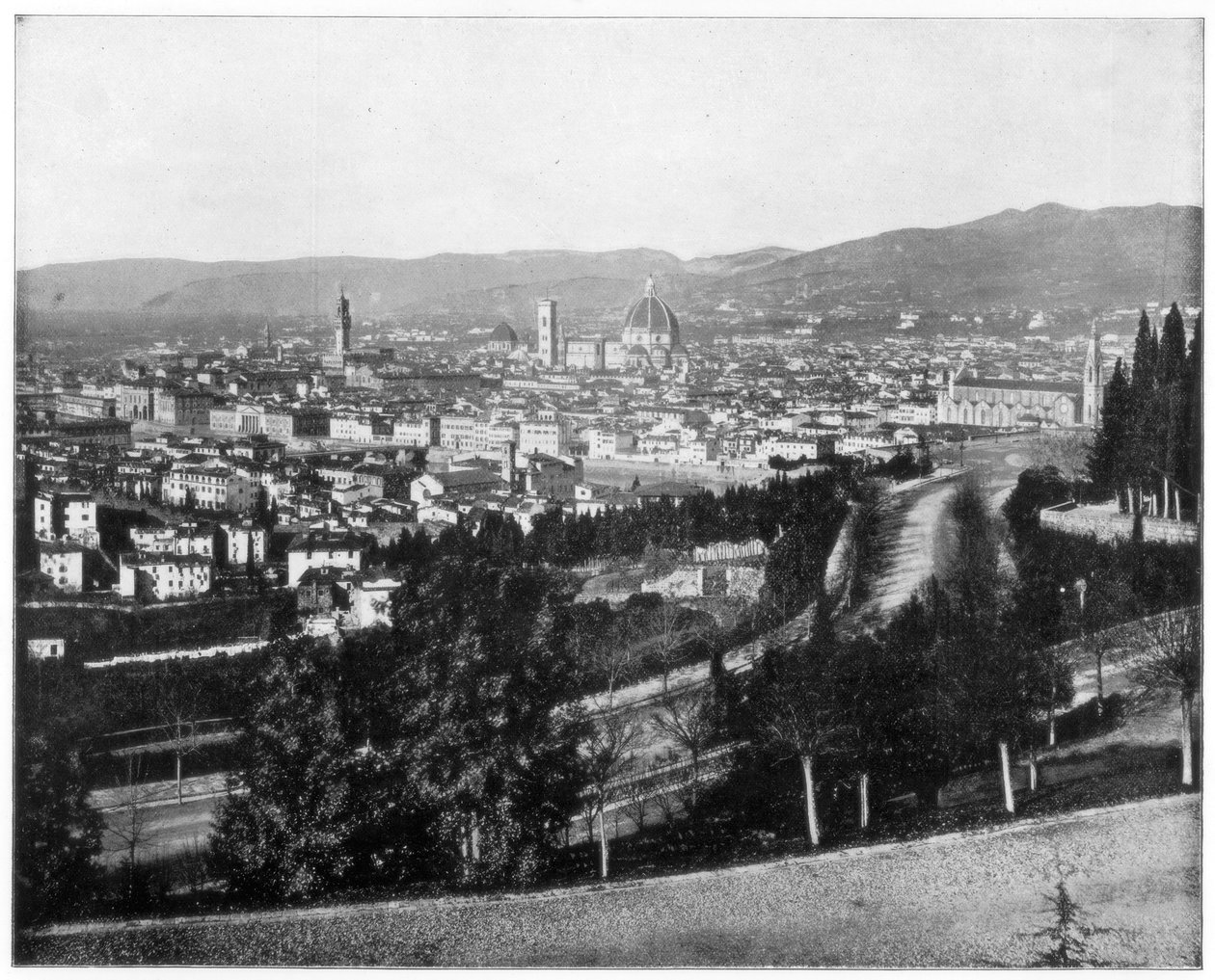 Panorama Florencji, Włochy, koniec XIX wieku autorstwa John L. Stoddard