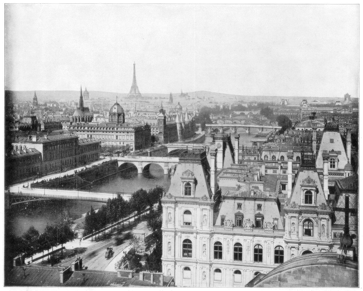 Panorama Paryża, Francja, koniec XIX wieku. autorstwa John L. Stoddard