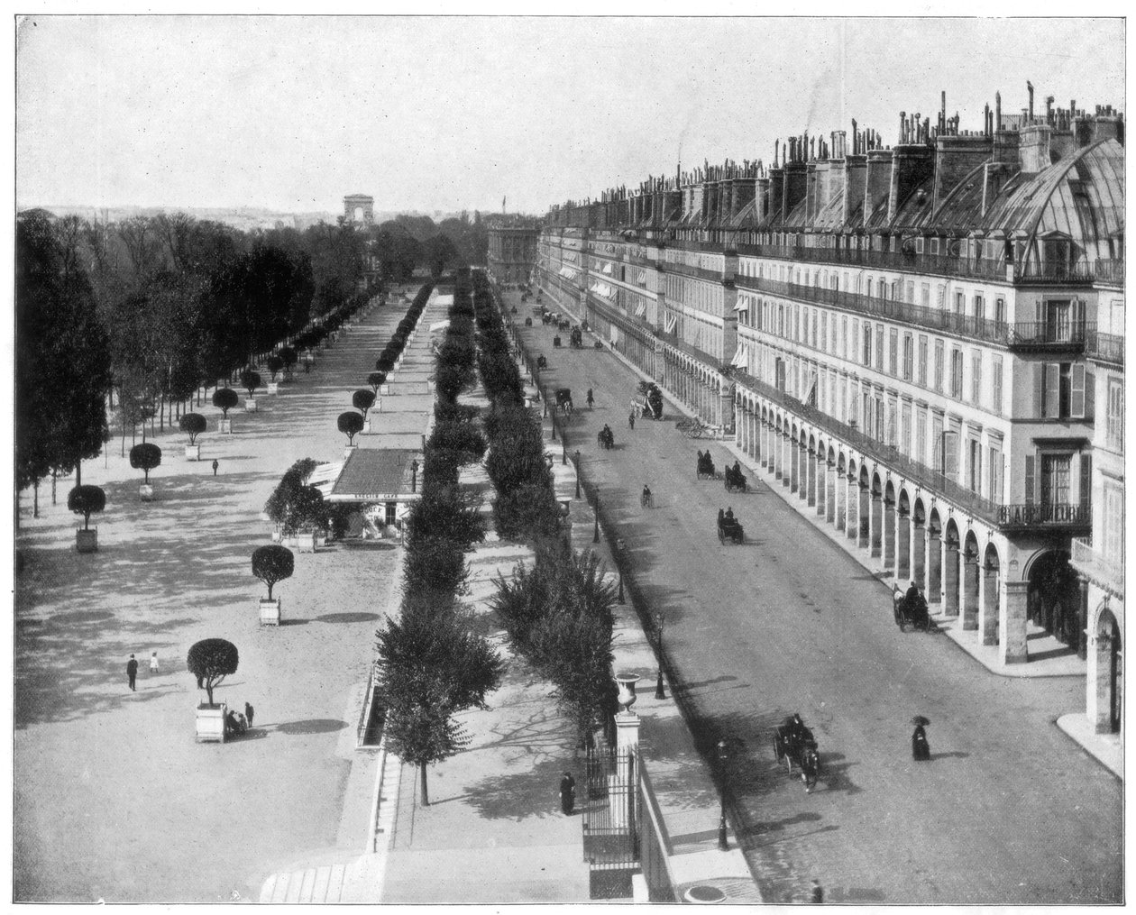 Rue de Rivoli, Paryż, koniec XIX wieku autorstwa John L. Stoddard