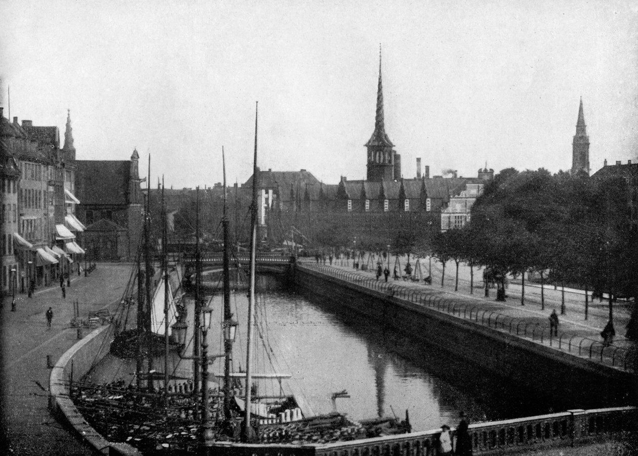 Scena uliczna w Kopenhadze, Dania, 1893. autorstwa John L. Stoddard