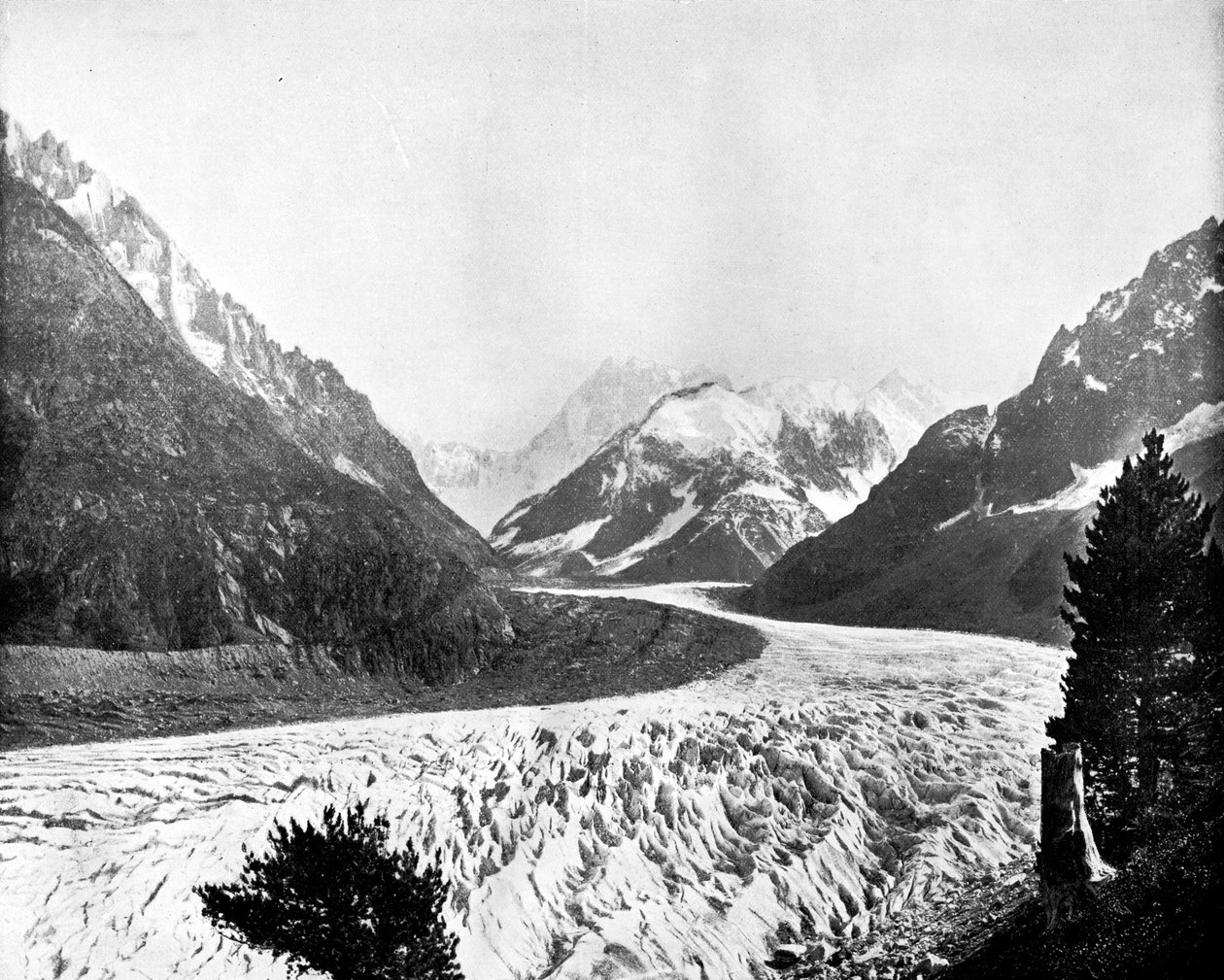 Mer De Glace, Szwajcaria, 1893. autorstwa John L. Stoddard