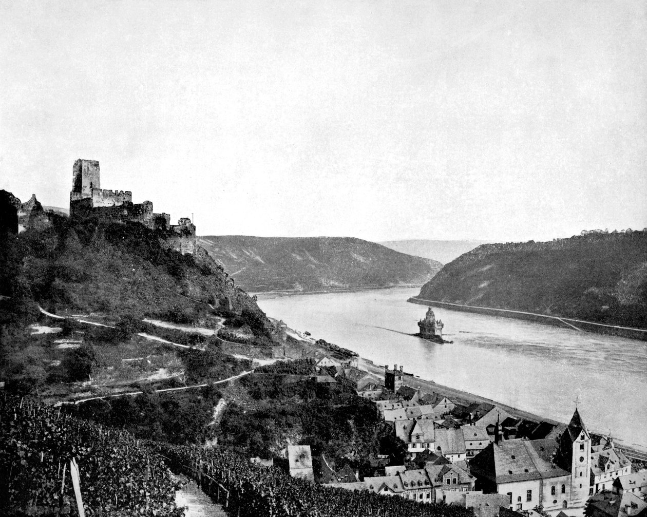 Ren, Gutenfels i Pfalz, Niemcy, 1893. autorstwa John L. Stoddard