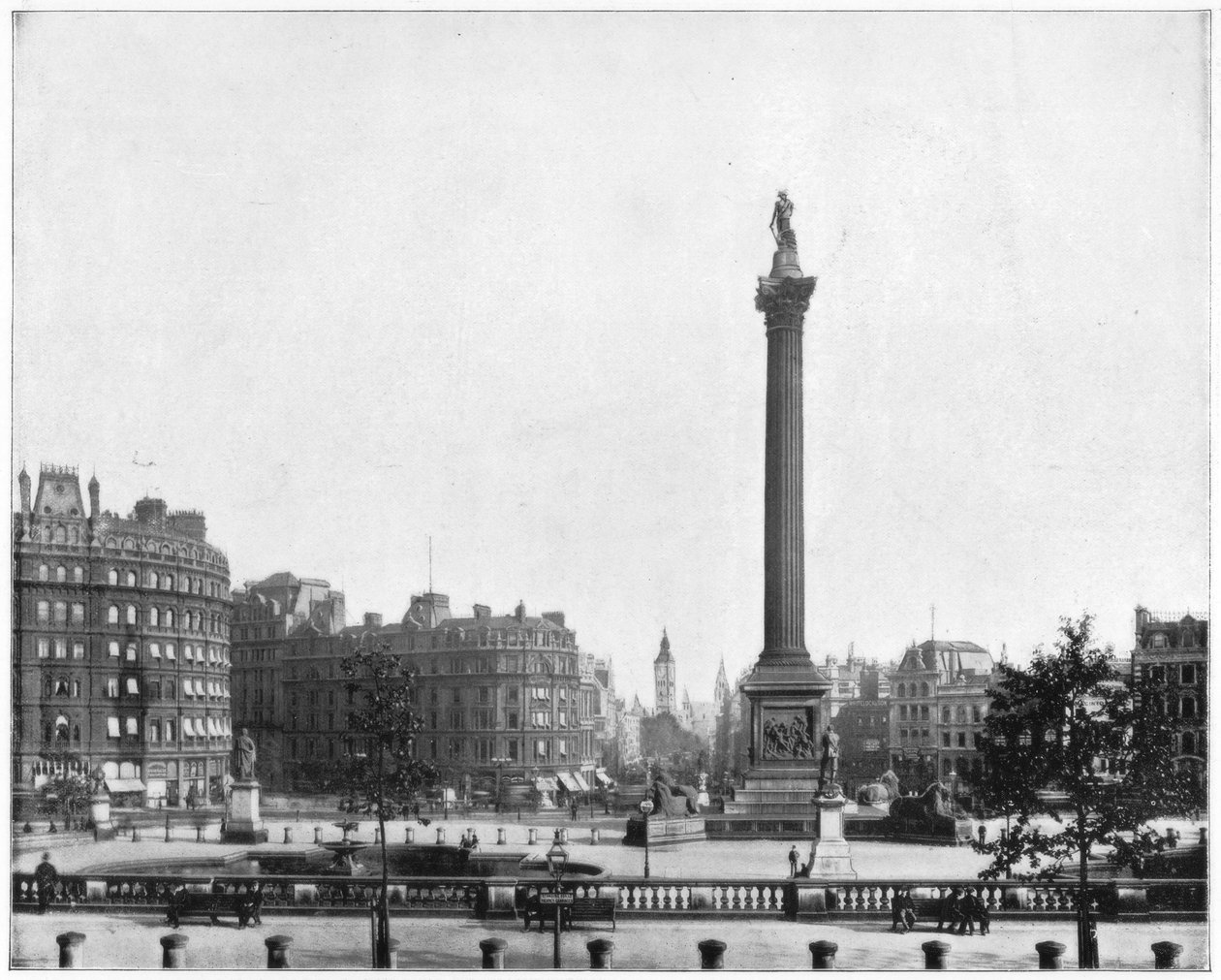 Trafalgar Square, Londyn, koniec XIX wieku autorstwa John L. Stoddard