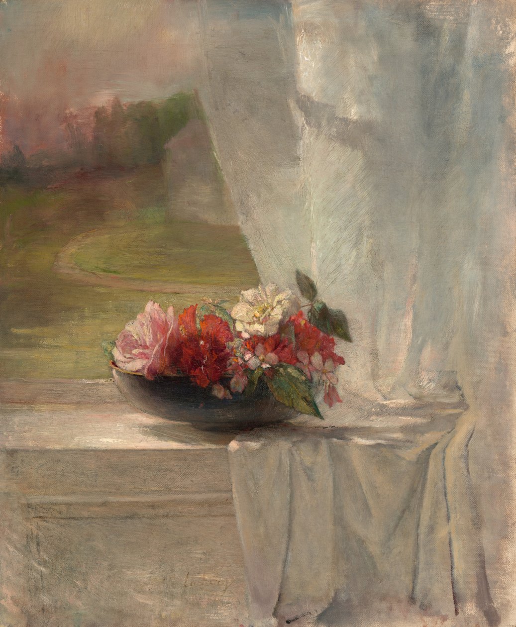 Kwiaty na parapecie okiennym, ok. 1900 r. 1861. autorstwa John La Farge