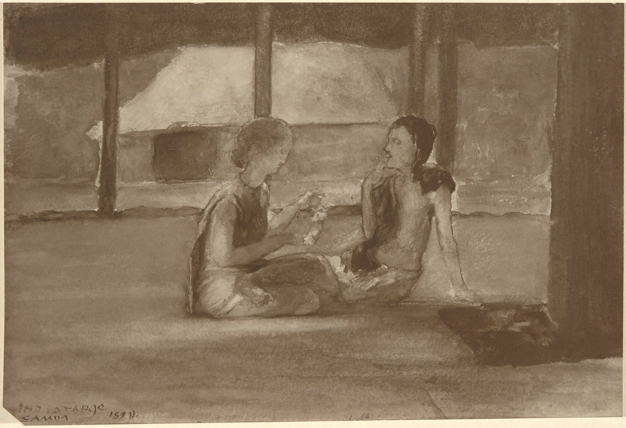 Dziewczyny w Samoa Hut autorstwa John La Farge