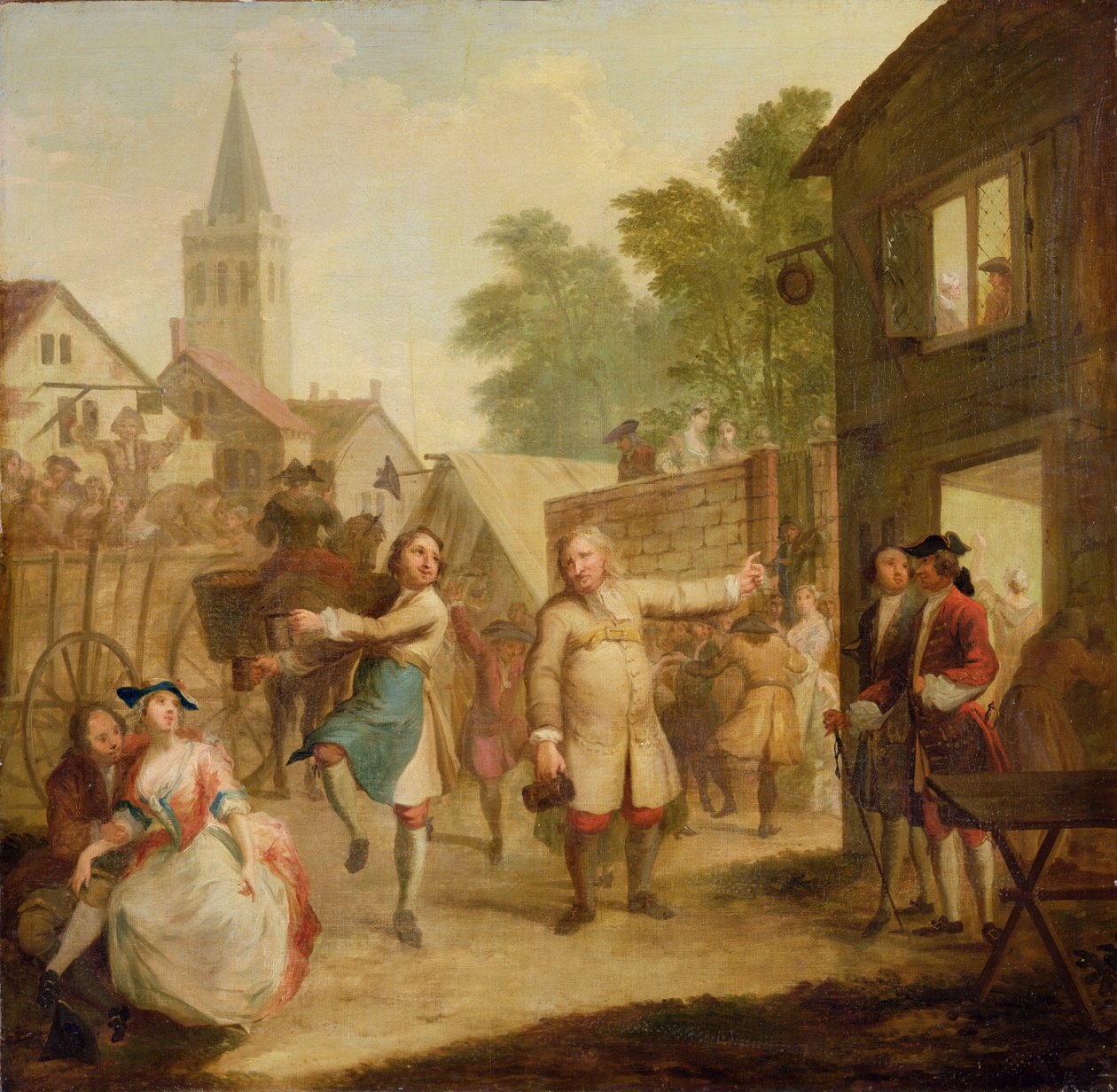 Hob nadal tańczy pomimo ojca, ok. 1726 (olej na płótnie) autorstwa John Laguerre