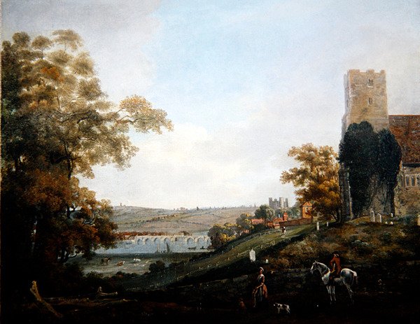 Rochester z Banks of the Medway autorstwa John Laporte