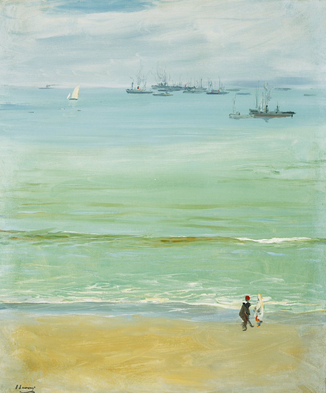 Młoda kobieta pchająca dziecko w wózku autorstwa John Lavery