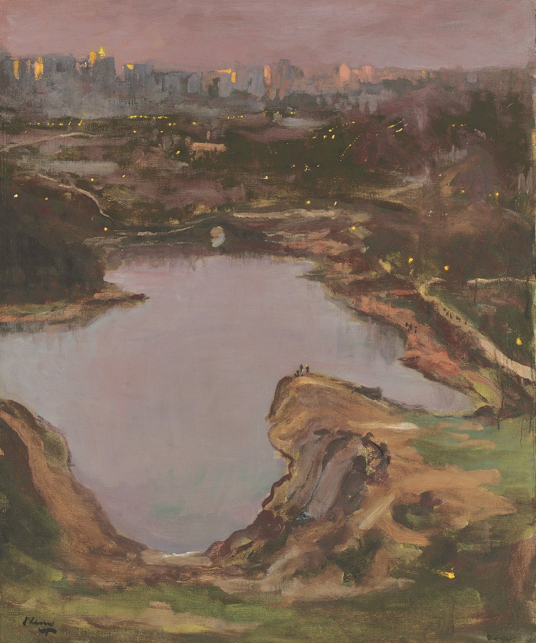 Central Park, wieczór autorstwa John Lavery