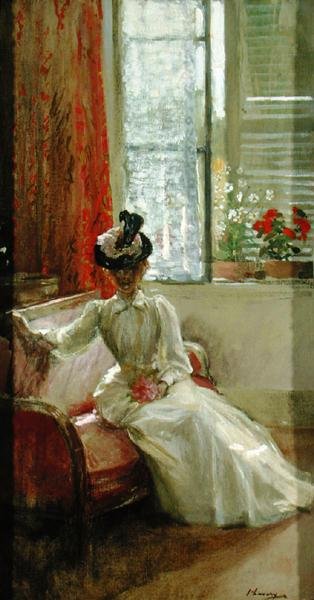 Wnętrze: Dama (olej na płótnie) autorstwa John Lavery