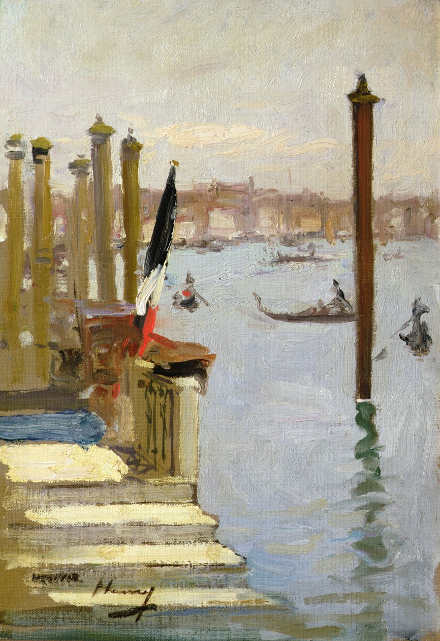 Konsulat Francuski, Canal Grande, Wenecja (olej na płótnie) autorstwa John Lavery