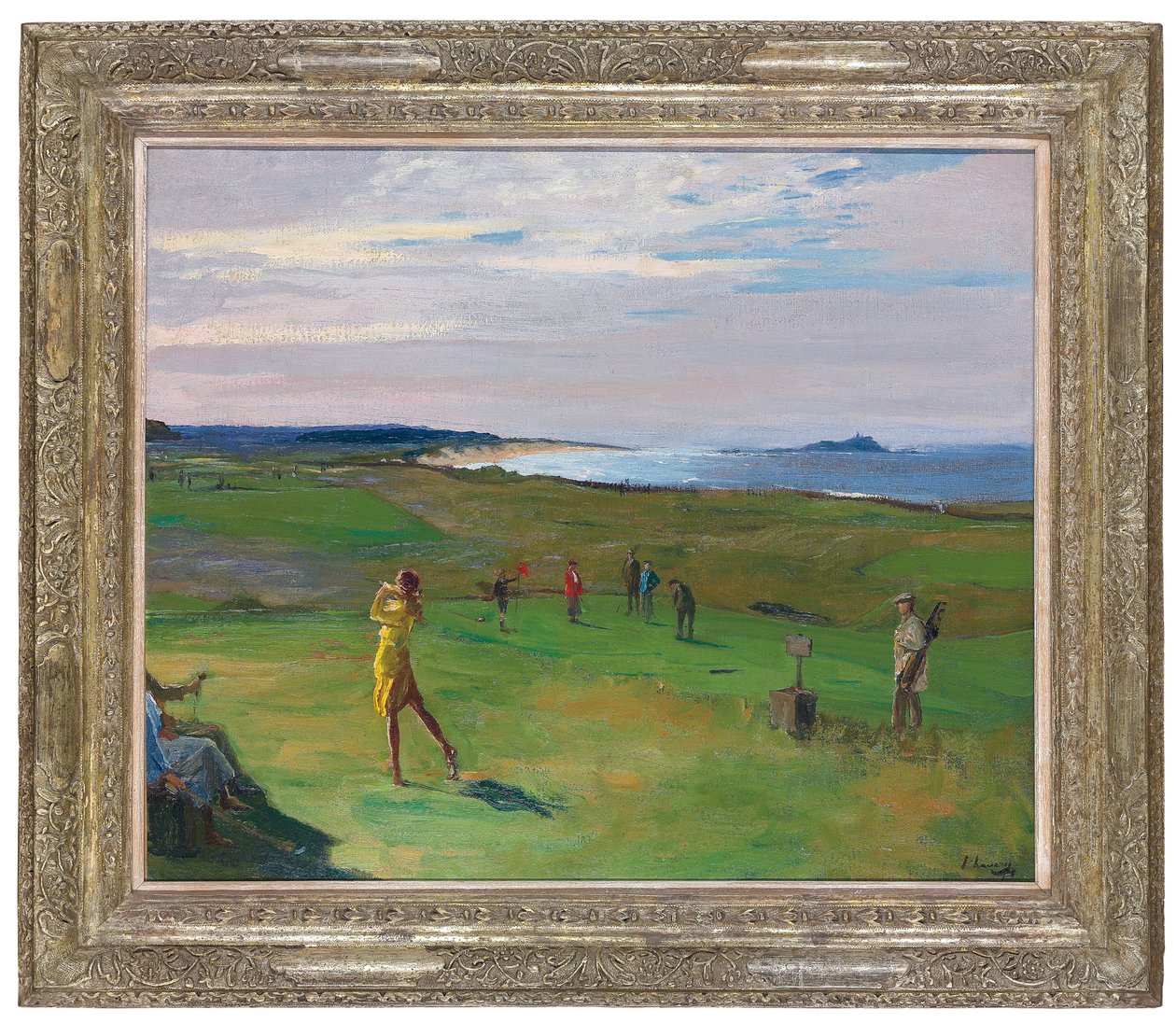 Pole golfowe, North Berwick (olej na płótnie) autorstwa John Lavery