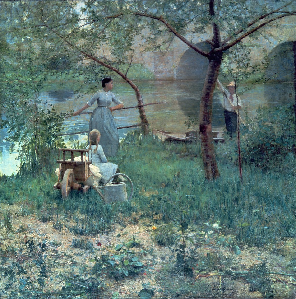 Pod Wiśnią, Most w Grez, 1884 autorstwa John Lavery
