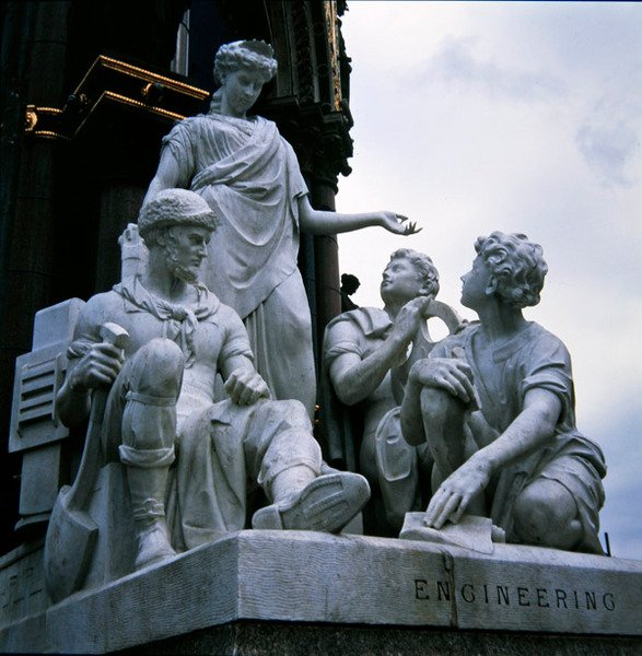 Inżynieria, grupa rzeźbiarska z Albert Memorial, ukończona w 1876 roku (granit) autorstwa John Lawlor