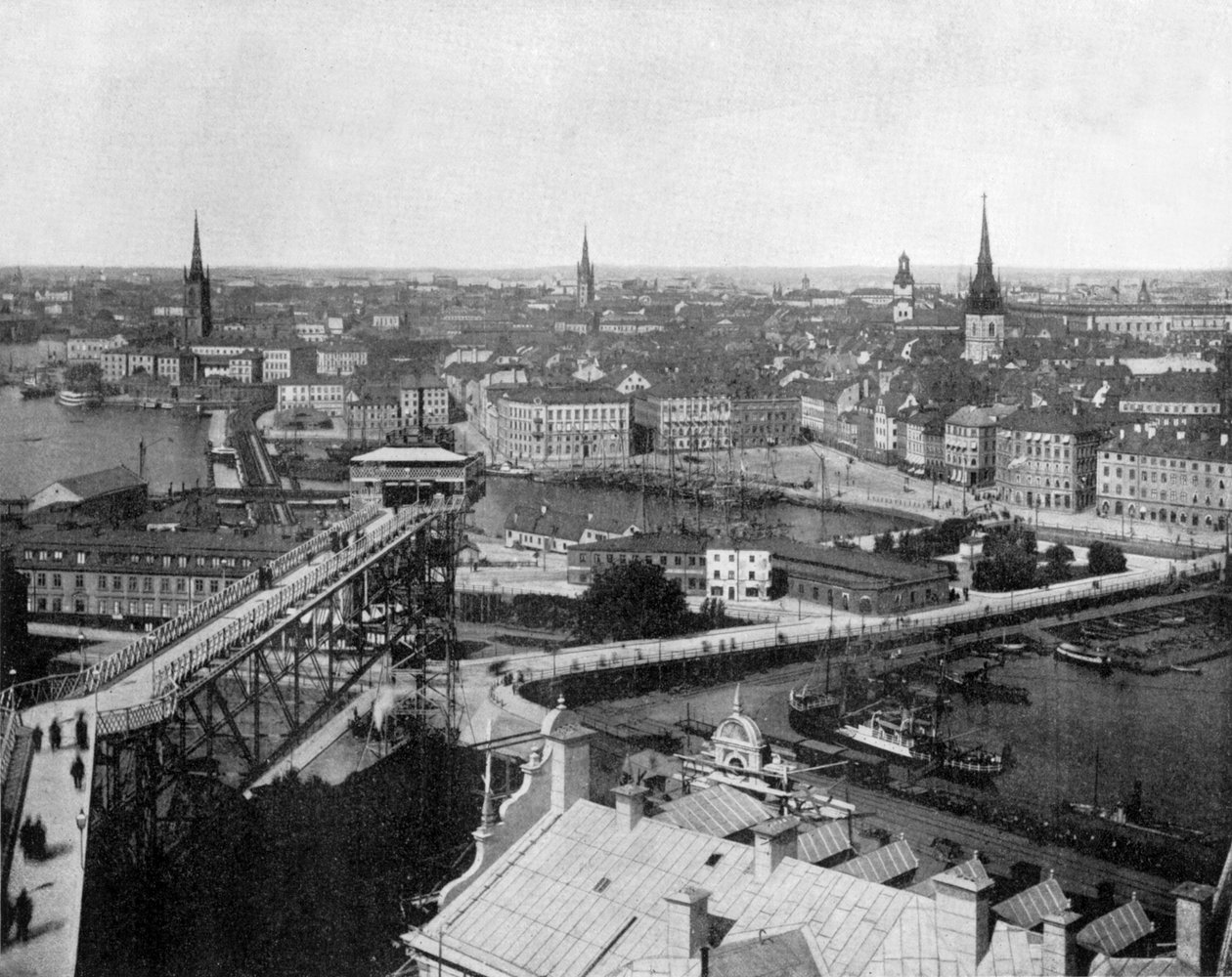 Sztokholm, Szwecja ok. 1890 (zdjęcie czarno-białe) autorstwa John Lawson Stoddard
