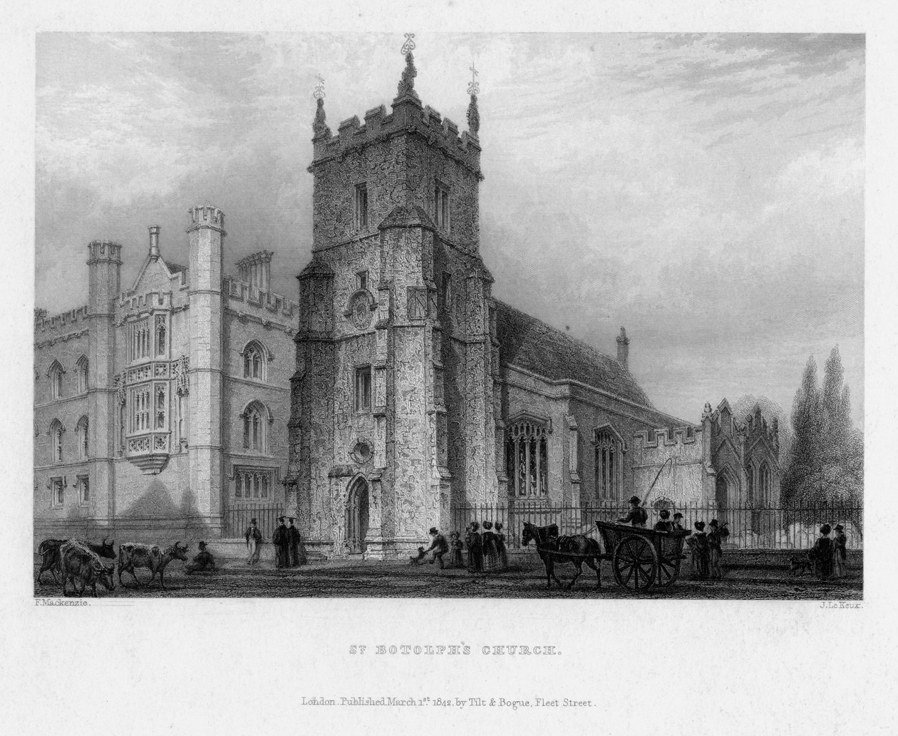 Kościół St Botolphs, Boston, Lincolnshire, 1842. autorstwa John Le Keux