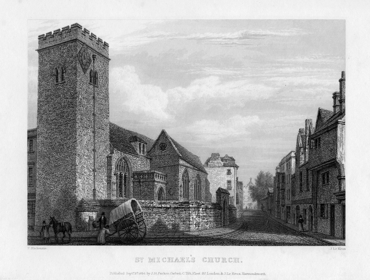 Kościół św. Michała, Oksford, 1834. autorstwa John Le Keux