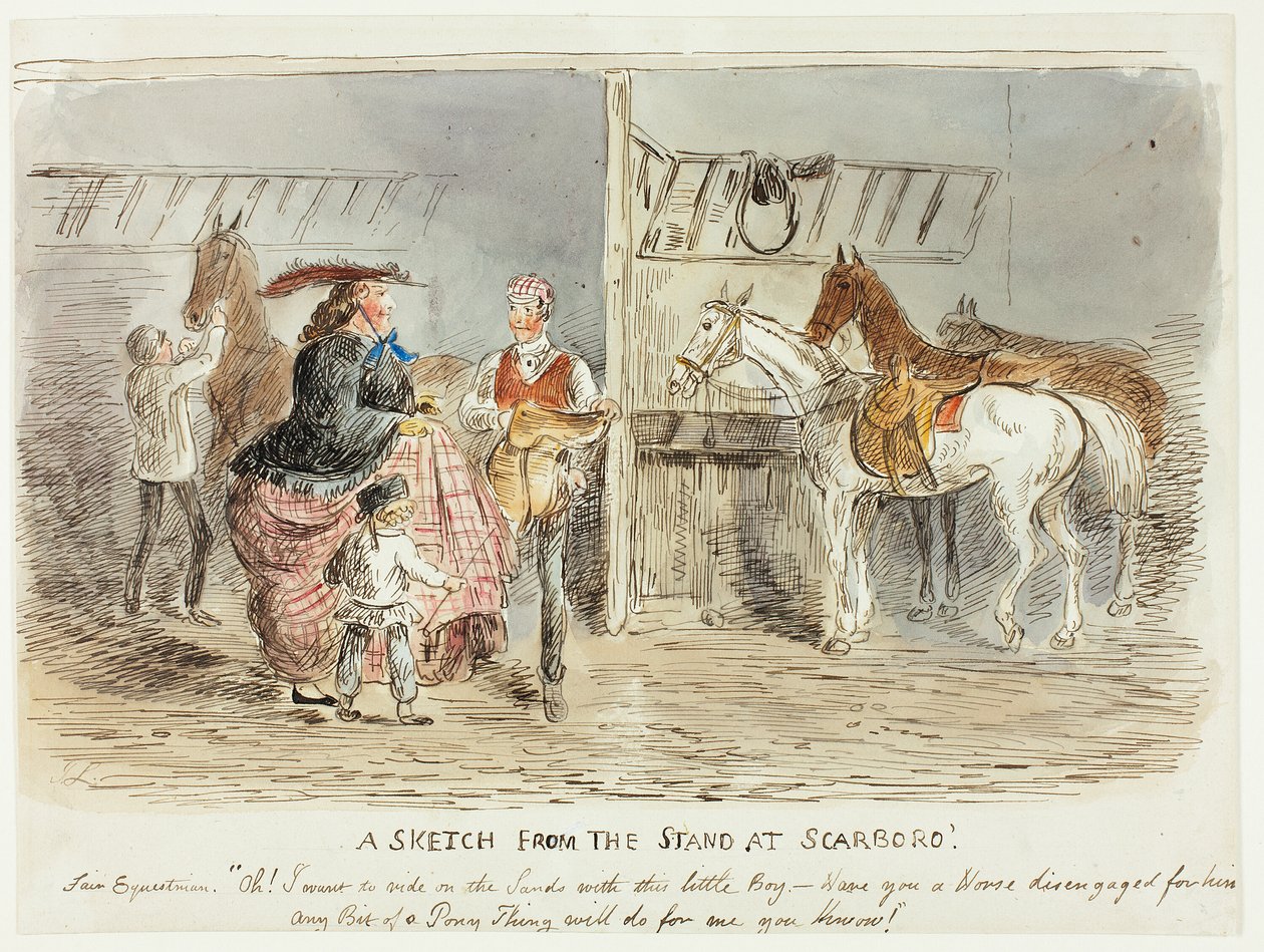 Szkic ze stoiska w Scarboro autorstwa John Leech