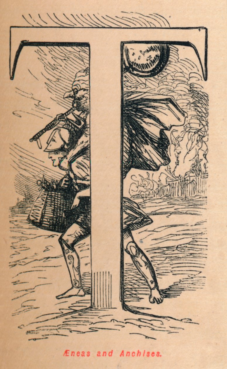 Eneasz i Anchises, 1852 autorstwa John Leech