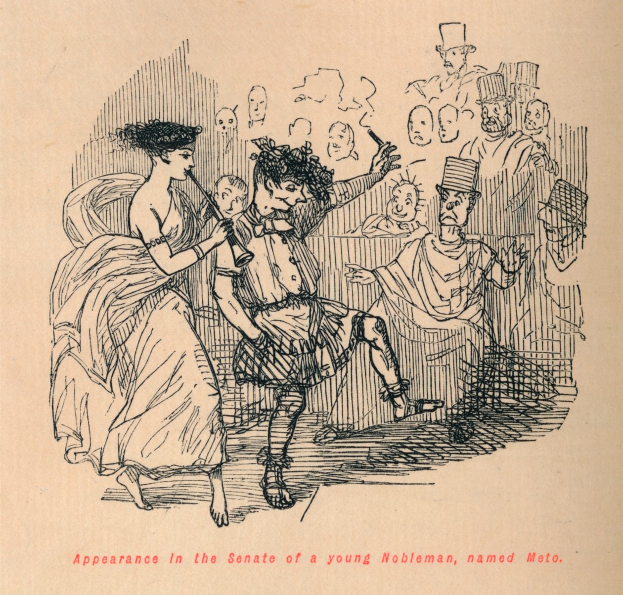 Wystąpienie w Senacie młodego szlachcica imieniem Meto, 1852 autorstwa John Leech