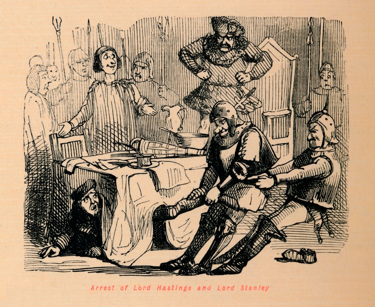 Aresztowanie lorda Hastingsa i lorda Stanleya, autorstwa John Leech