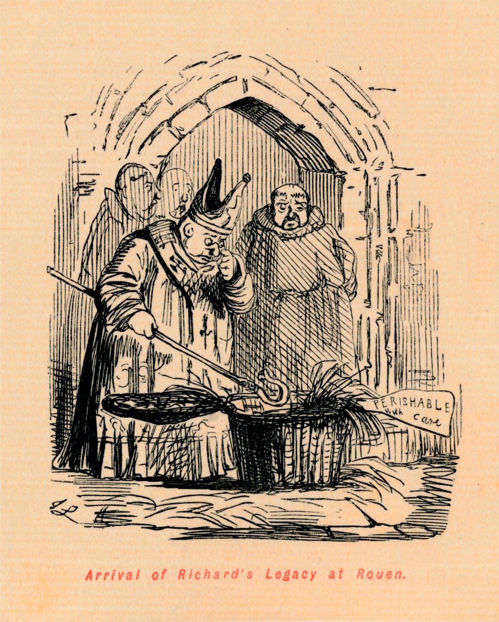 Przybycie Richards Legacy do Rouen, c1860, c1860 autorstwa John Leech