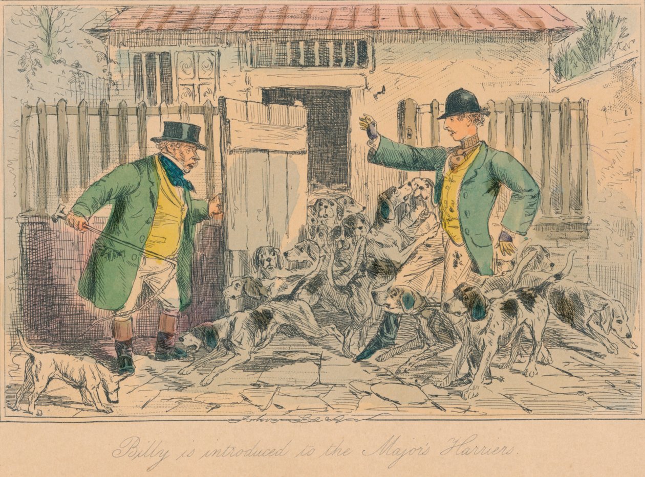 Billy zostaje przedstawiony Majors Harriers, 1858 r autorstwa John Leech