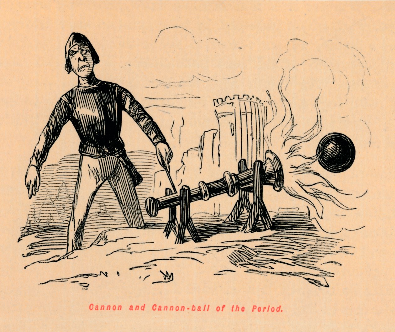 Armata i kula armatnia z epoki, autorstwa John Leech