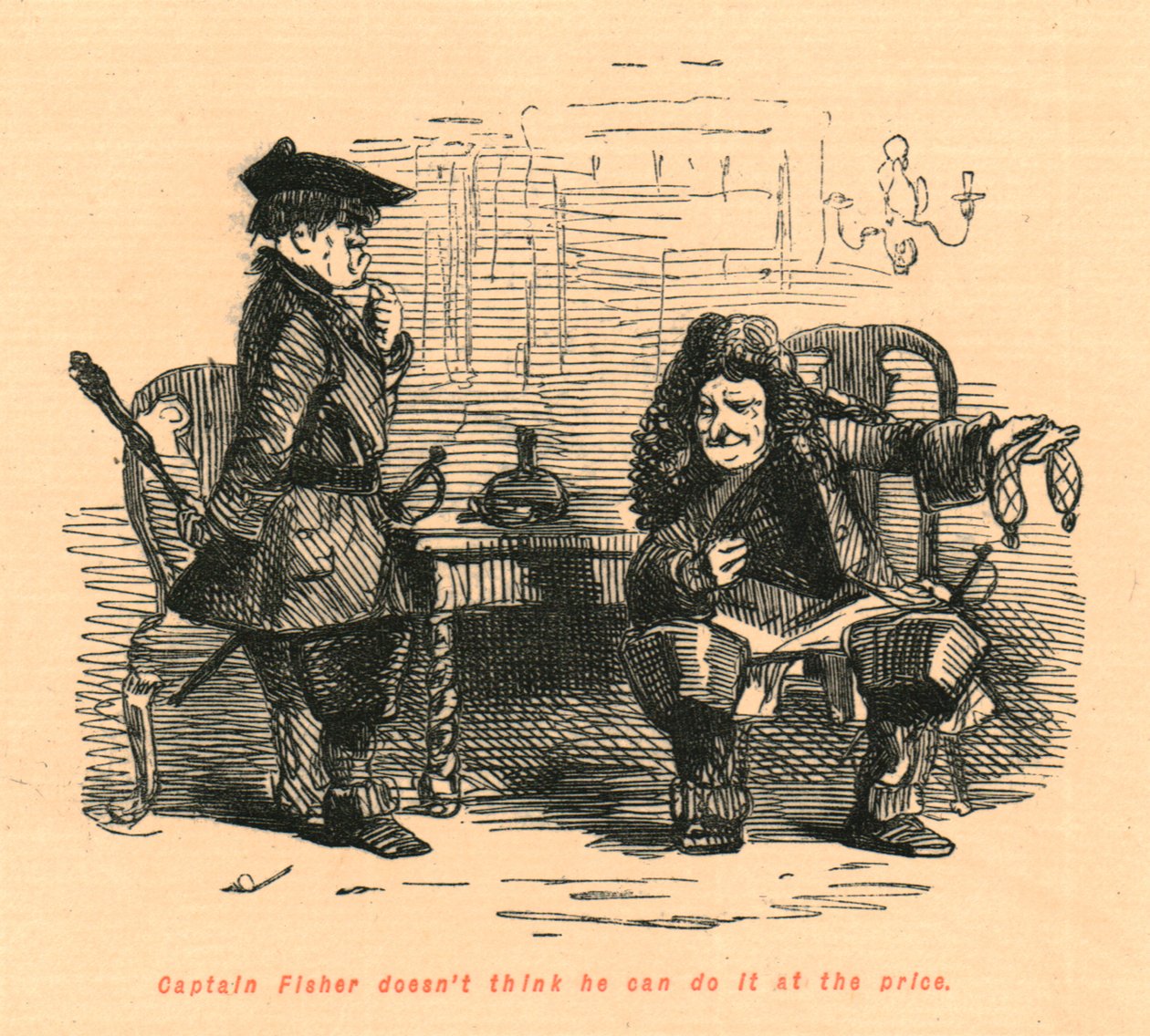 Kapitan Fisher nie sądzi, że może to zrobić za taką cenę, 1897. autorstwa John Leech