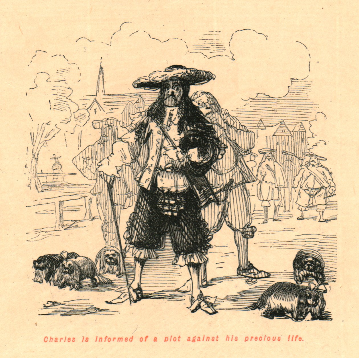 Karol zostaje poinformowany o spisku przeciwko jego cennemu życiu, 1897. autorstwa John Leech
