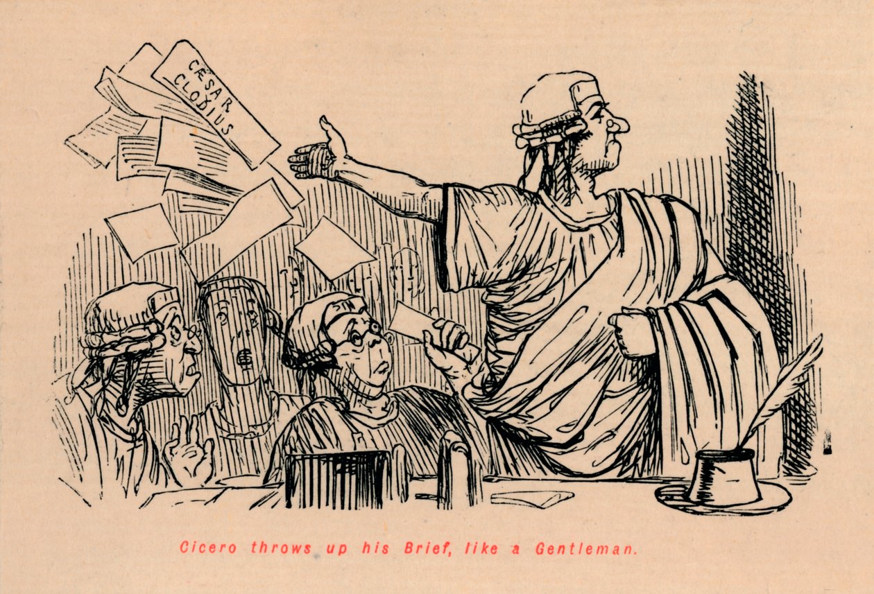 Cyceron rzuca swoje Brief, jak dżentelmen, 1852 autorstwa John Leech