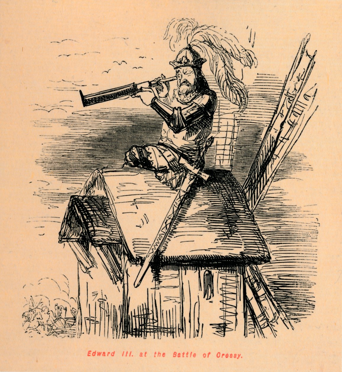 Edward III w bitwie pod Cressy, ok. 1860, ok. 1860 autorstwa John Leech