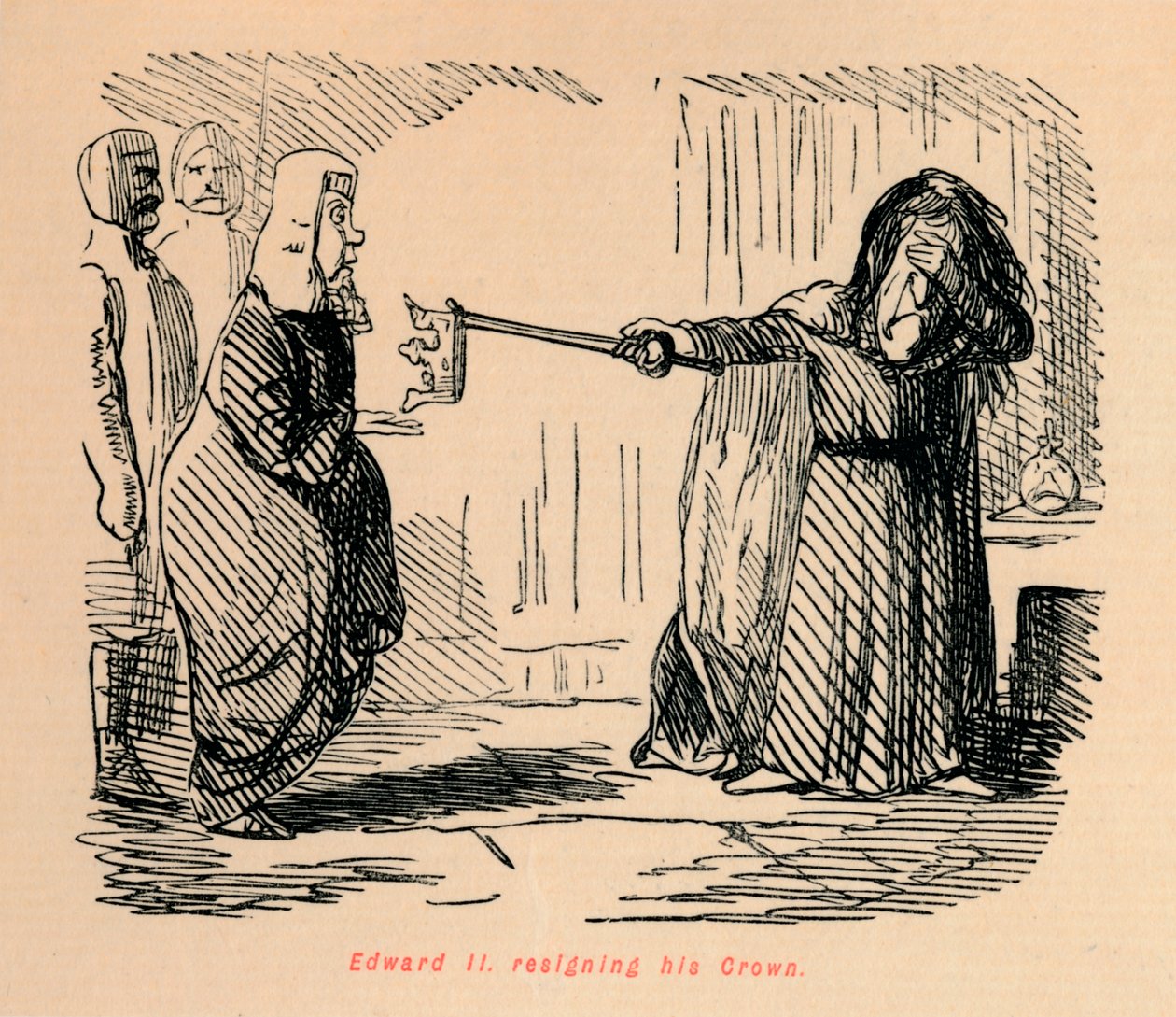 Edwarda II. rezygnacja z korony, c1860, c1860 autorstwa John Leech