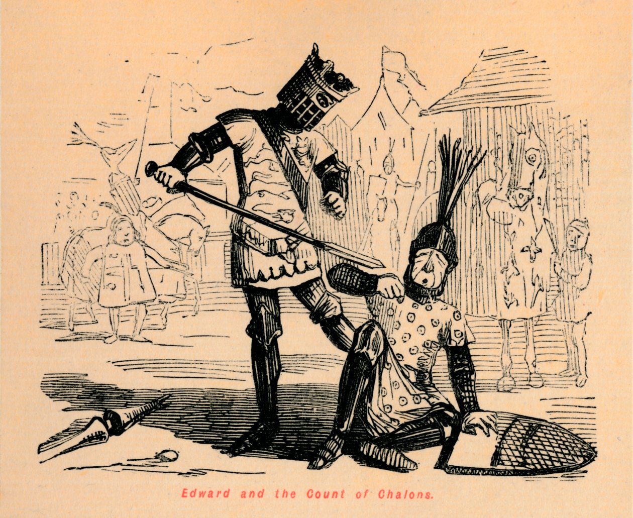 Edward i hrabia Chalons, ok. 1860, ok. 1680 autorstwa John Leech