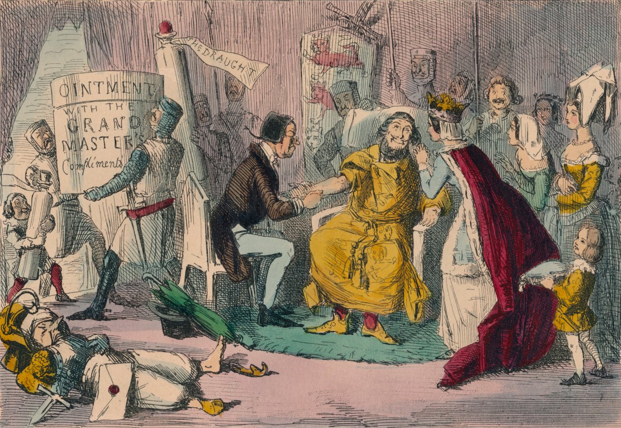 Ramię Edwardsa w rękach jego doradców medycznych, 1850 autorstwa John Leech