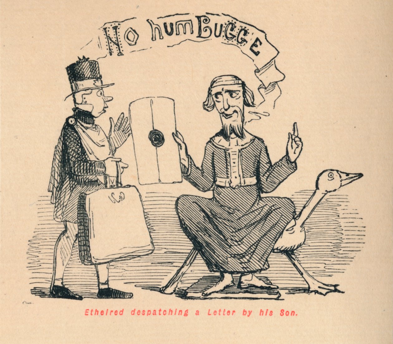 Ethelred wysyła list przez swego Syna, ok. 1860, ok. 1860 autorstwa John Leech