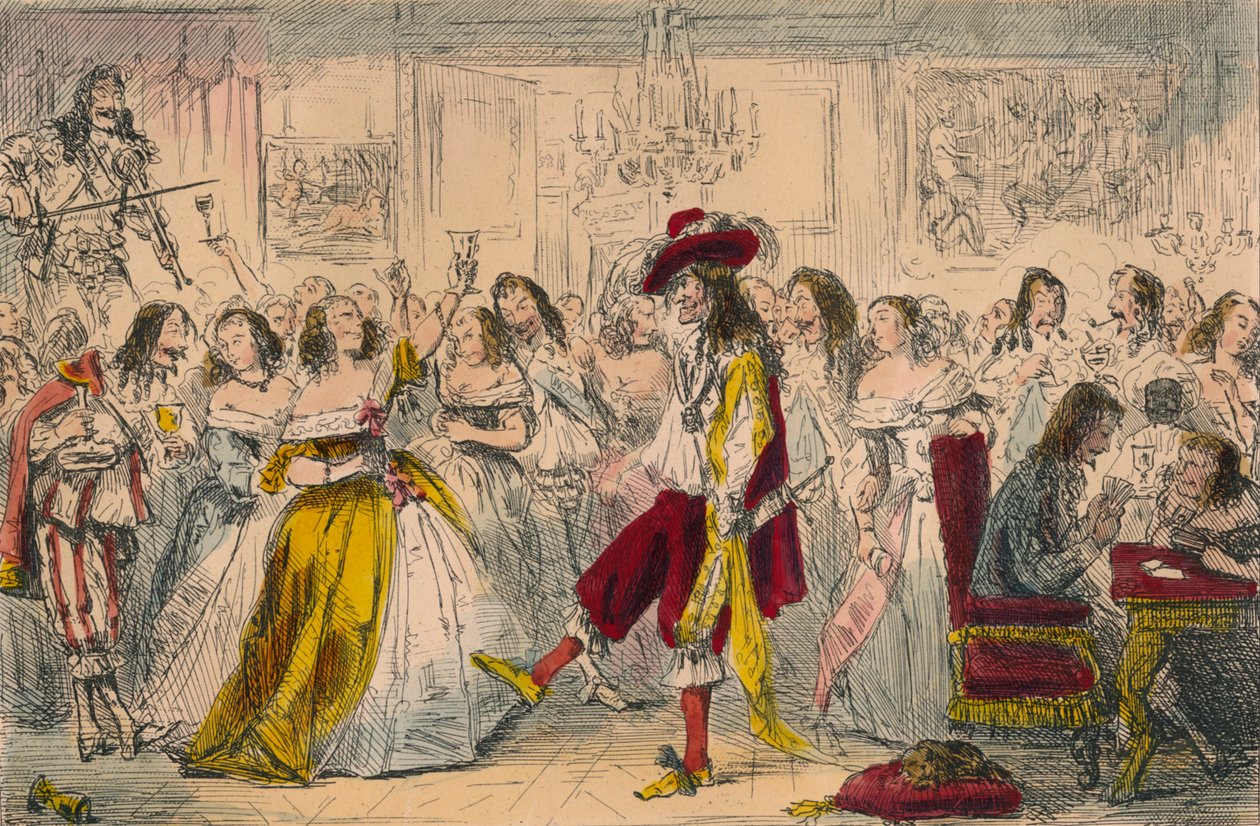 Wieczór - Czasy Karola II, 1850 autorstwa John Leech