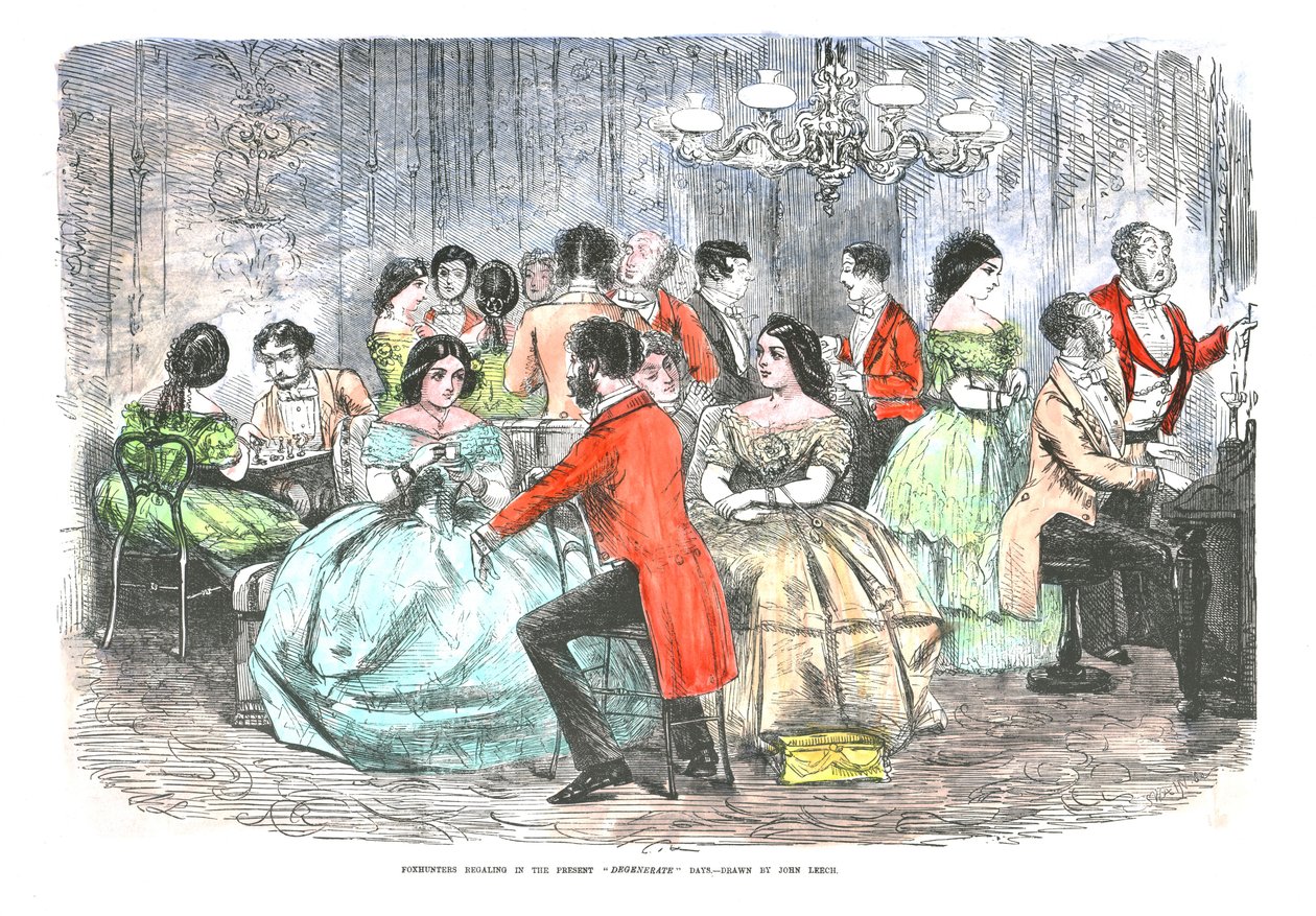 Foxhunters panujący w teraźniejszości zwyrodniałych dni, ok. 1856 r. autorstwa John Leech