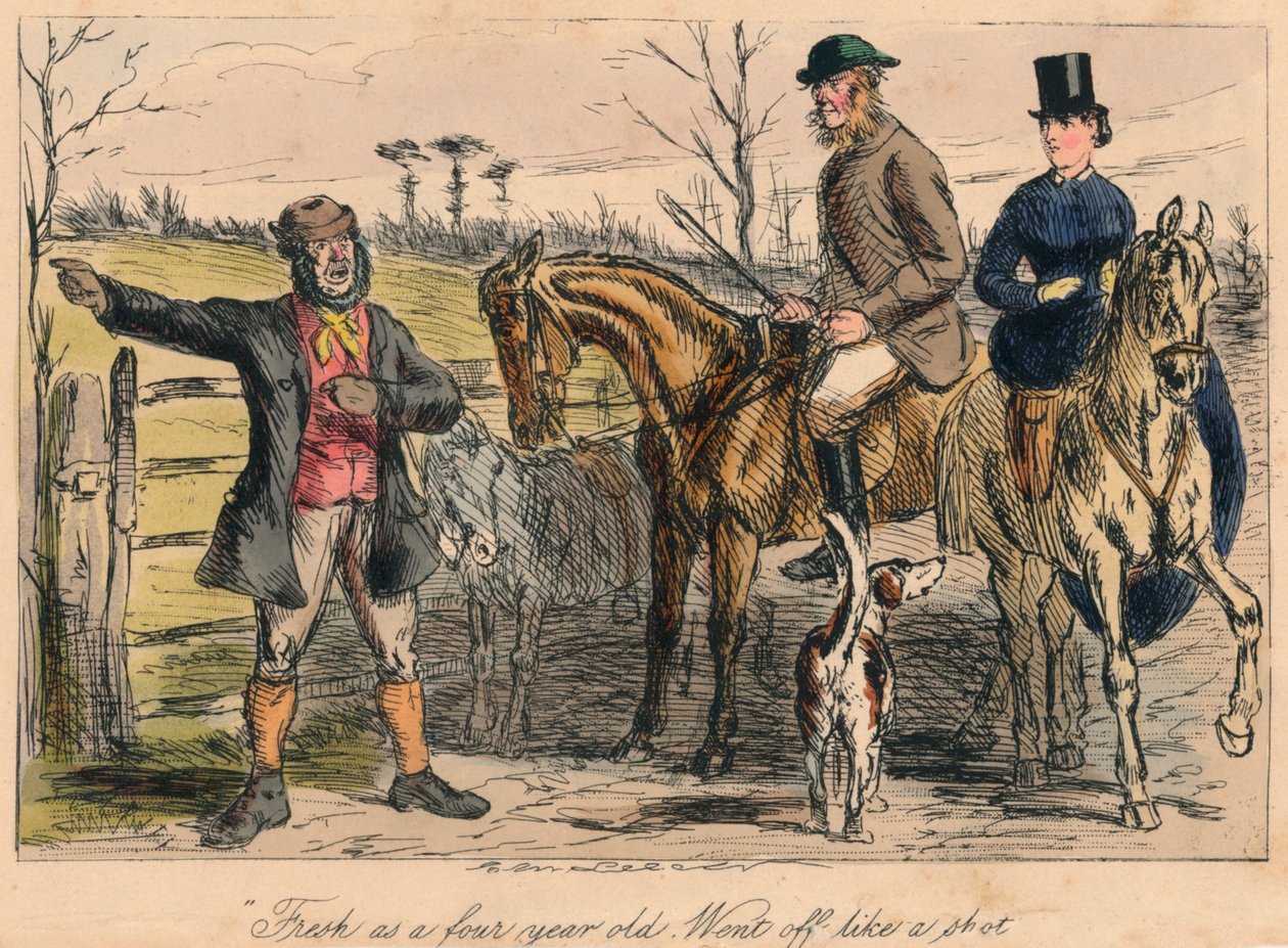 Świeży jak czterolatek. Wystrzelił jak strzał, 1865 autorstwa John Leech