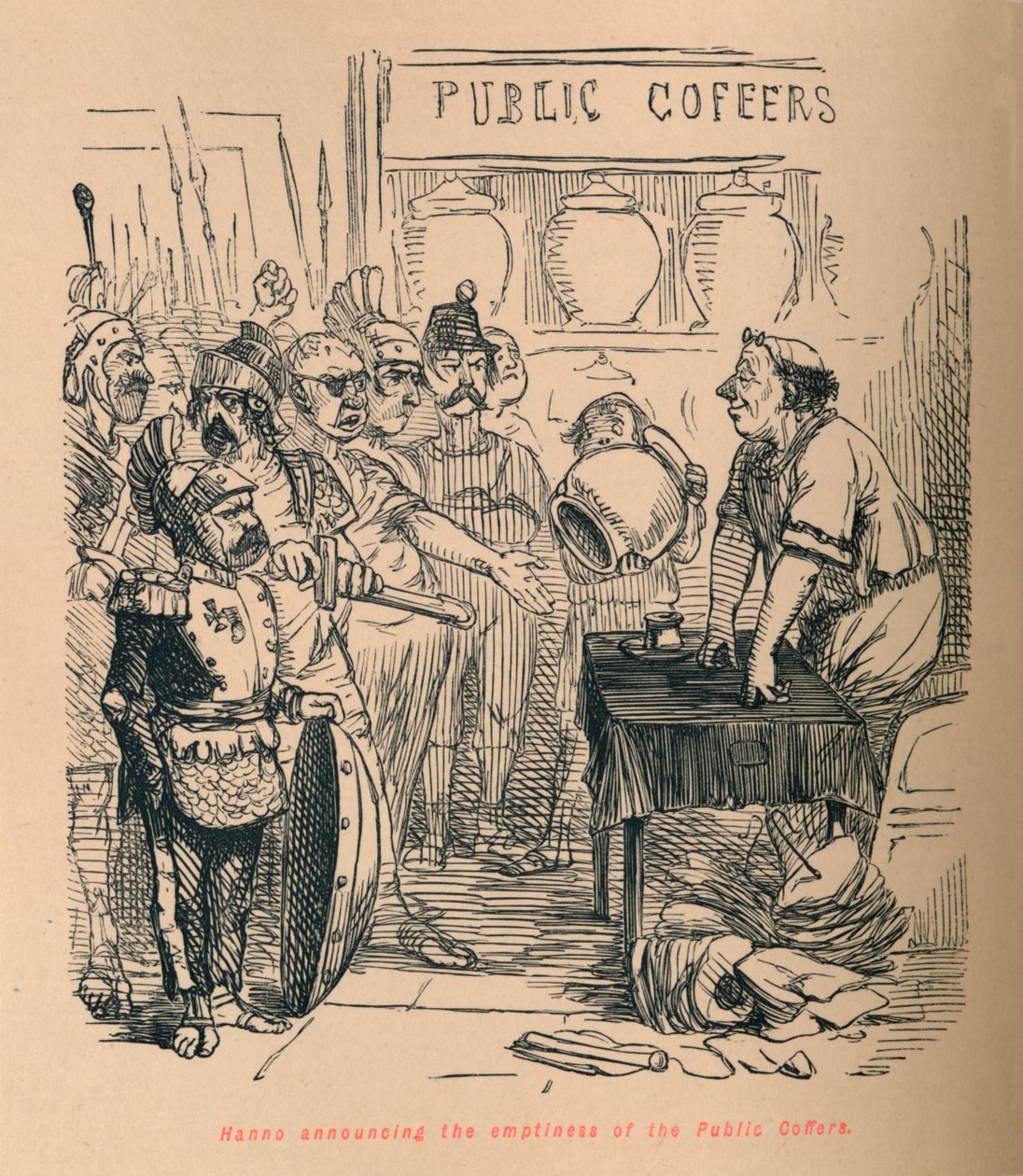 Hanno ogłasza pustkę Skarbca Publicznego, 1852 r. autorstwa John Leech