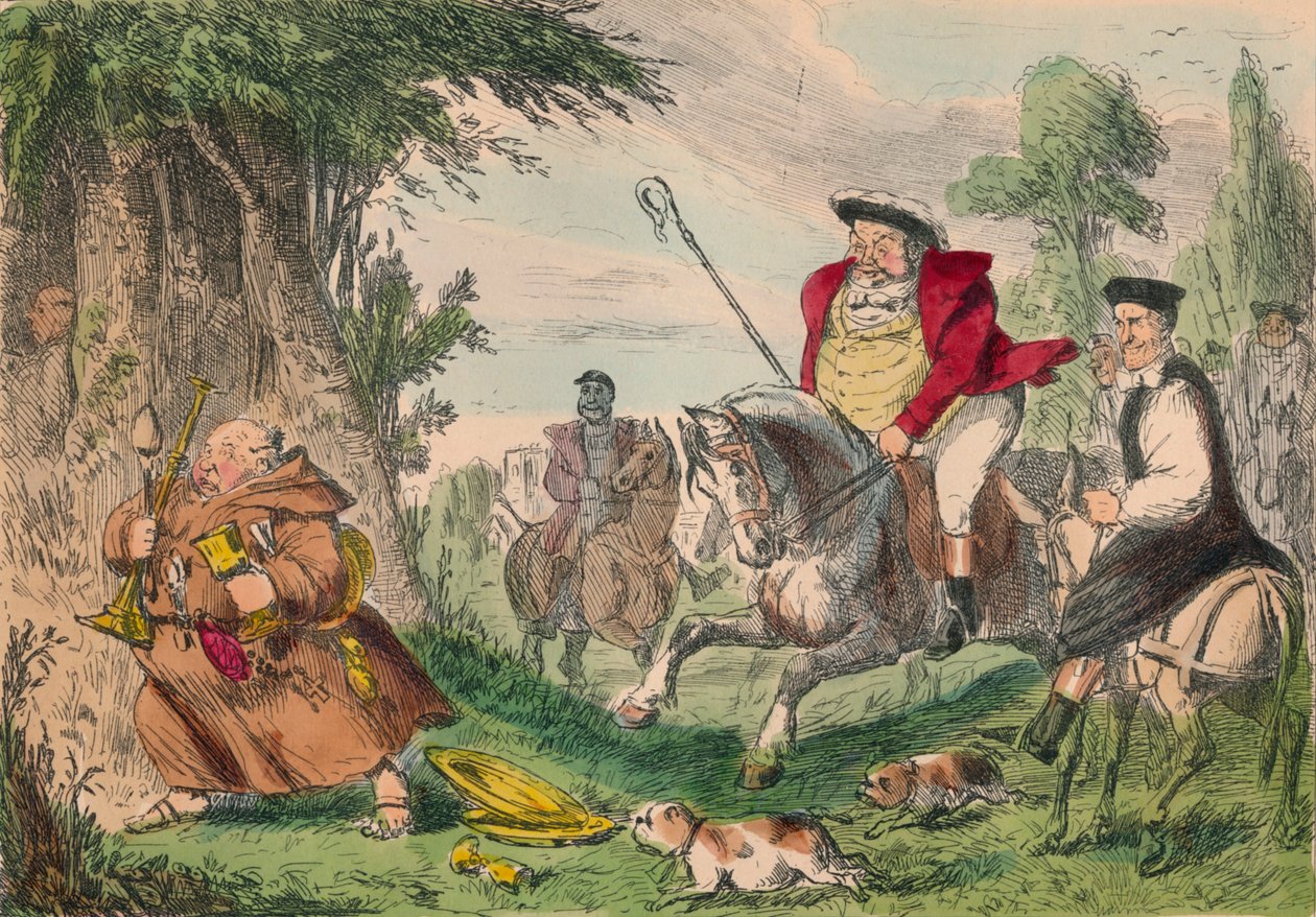 Polowanie na mnicha Henryka VIII, 1850 r autorstwa John Leech