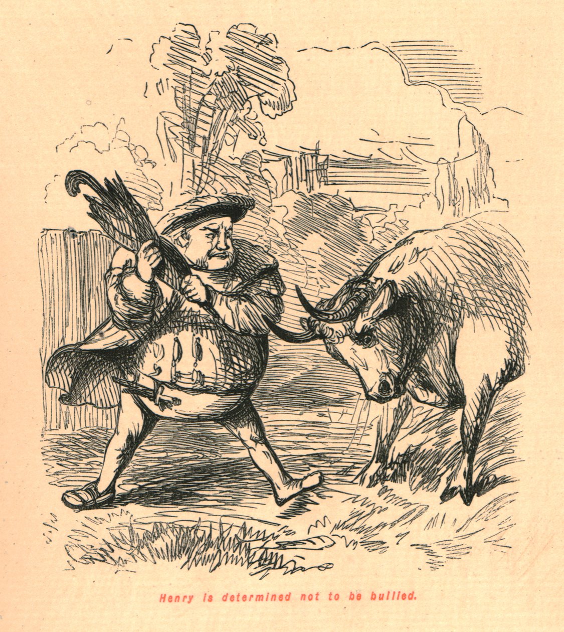 Henry jest zdecydowany nie dać się zastraszyć, 1897. autorstwa John Leech