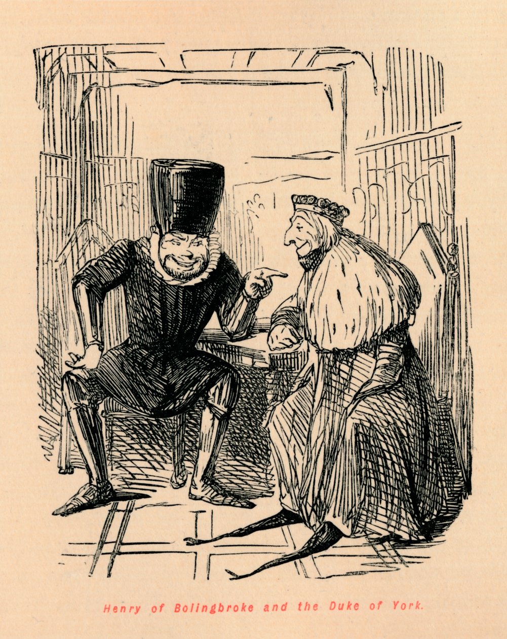 Henryk Bolingbroke i książę Yorku, ok. 1860, ok. 1860 autorstwa John Leech