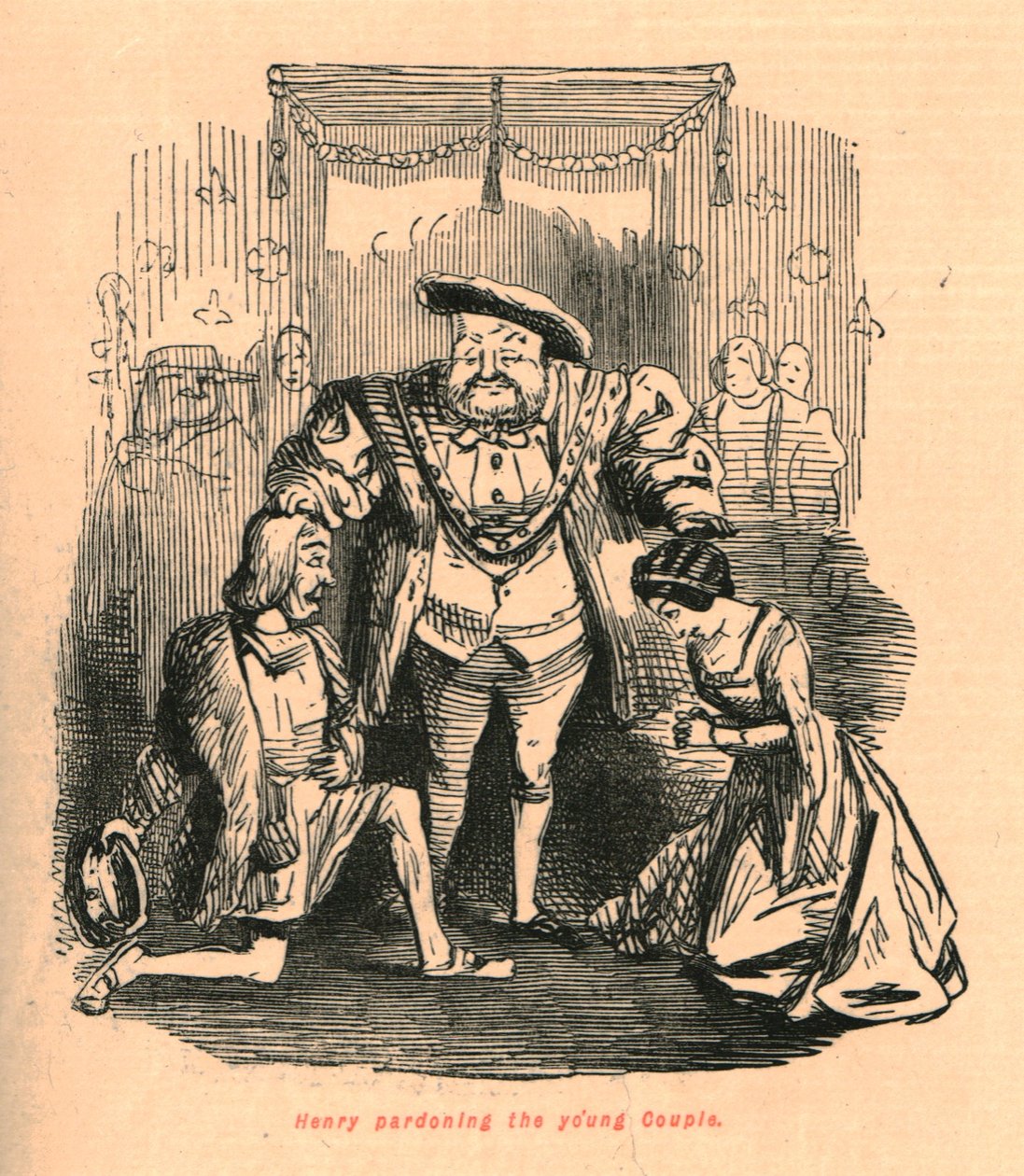 Henryk przebaczający młodej parze, 1897. autorstwa John Leech