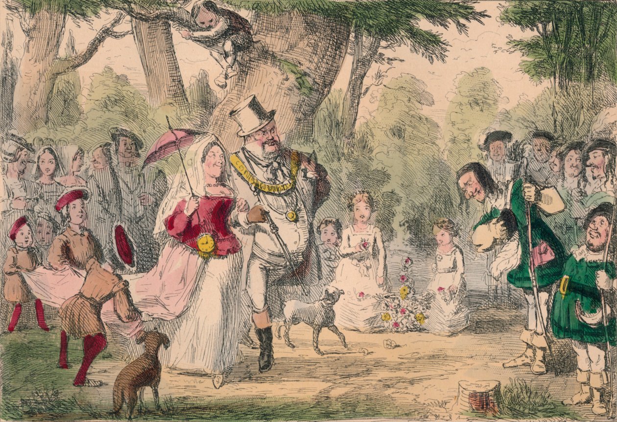 Henryk VIII i jego królowa w maju, 1850 r autorstwa John Leech