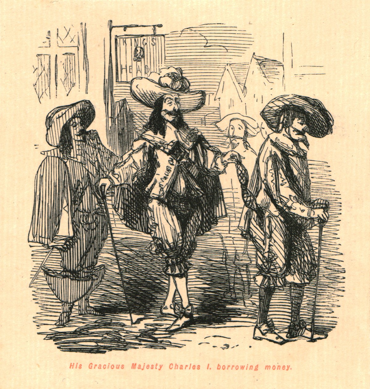 Jego Łaskawa Wysokość Karol I, pożyczanie pieniędzy, 1897. autorstwa John Leech