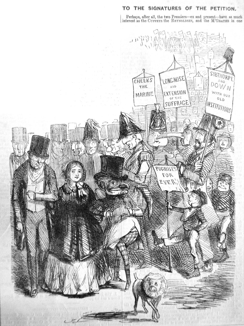Jak mogła wyglądać procesja czartystów, 1848 autorstwa John Leech