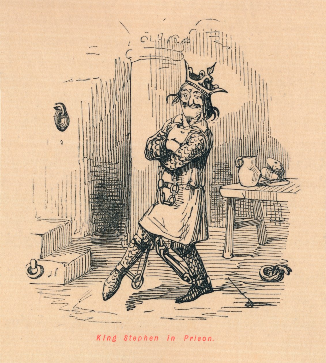 Król Szczepan w więzieniu, ok. 1860, ok. 1860 autorstwa John Leech