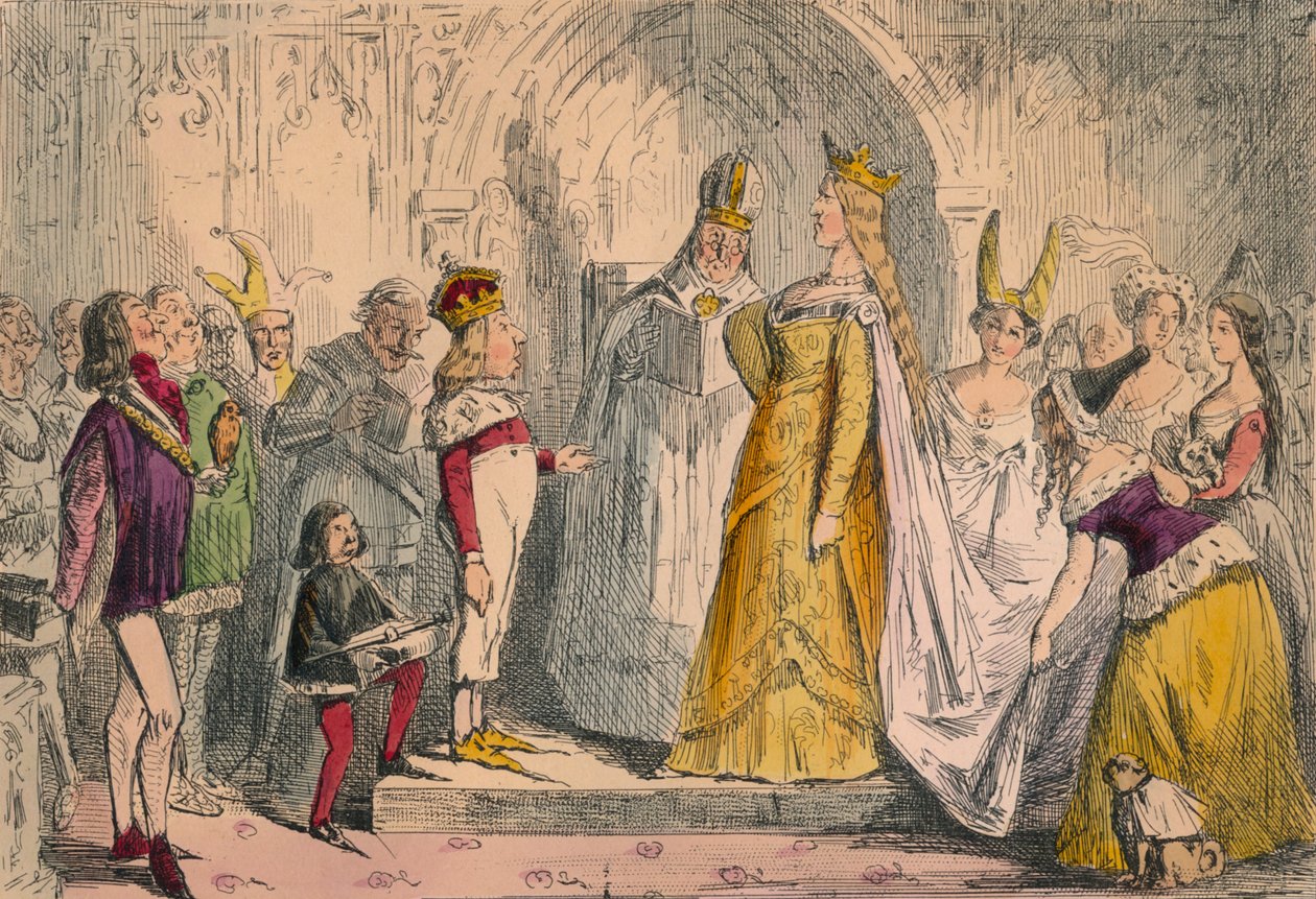Małżeństwo Henryka Szóstego i Małgorzaty Anjou, 1850 autorstwa John Leech